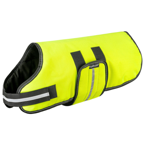 Abrigo para perros Knuffelwuff Neon con tejido funcional reflectante de 45 cm, amarillo neón