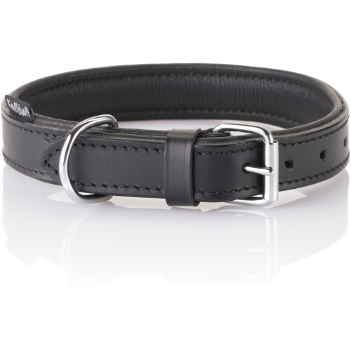 Collar para perros Knuffelwuff Basic Plus, negro, 19-25 cm