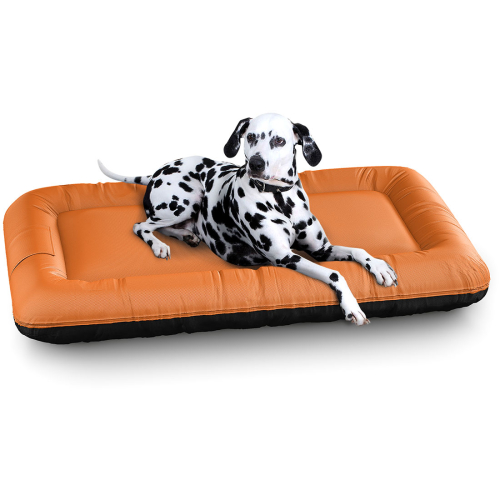 Cama impermeable para perros Knuffelwuff Lucky Color Edition de nailon para interiores y exteriores XL, 100 x 73 cm, naranja
